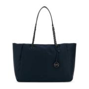 Michael Kors Stilren Navy Blue Nylon Shoppingväska Blue, Dam