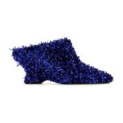 Dries Van Noten Dekorerade Tygtofflor 7cm Klack Blue, Dam