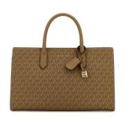 Michael Kors Scarlett Canvas Handväska Brown, Dam