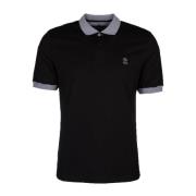 Brunello Cucinelli Klassisk Polo Tröja för Män Black, Herr