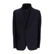 Armani Jersey Tec Blazer Jacka Blue, Herr