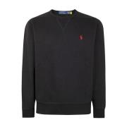 Polo Ralph Lauren Svart Stickad Sweatshirt med Rund Hals Black, Herr