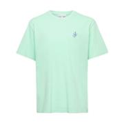 JW Anderson Mintgrön Rund Hals T-shirt Green, Herr