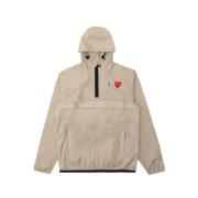 Comme des Garçons Play Beige K-Way Jacka med Logotyp Beige, Herr