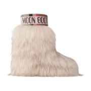 Moon Boot Beige Yeti Faux Fur Mid Stövlar Beige, Dam