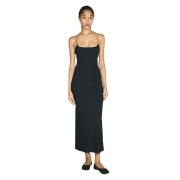 MM6 Maison Margiela Maxi Klänning med Signaturstygn Black, Dam