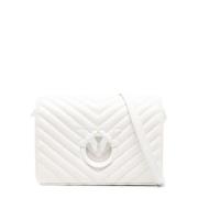 Pinko Chevron Color Block Love Väska White, Dam