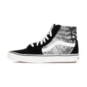 Vans Hög Sneaker Svart/Vit All Over Print Black, Herr