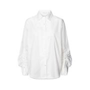 Rabens Saloner Oversized Vit Poplin Skjorta White, Dam