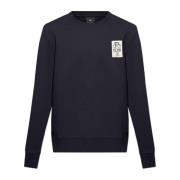 PS By Paul Smith Bomullsweatshirt med tryck Blue, Herr