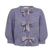 Co'Couture Lila ie Bow Rib Cardigan Purple, Dam