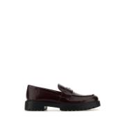 Tory Burch Burgundy läderloafers Red, Dam