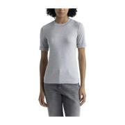 Peserico Jersey T-shirt med Punto Luce kant Gray, Dam