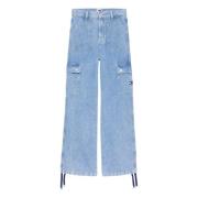 Tommy Jeans Stiliga Wide Leg Jeans för Kvinnor Blue, Dam