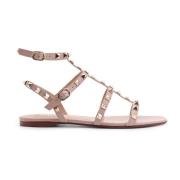 Valentino Garavani Studded Lädersandaler Beige, Dam