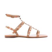 Valentino Garavani Bruna Rockstud Sandaler Italien Design Beige, Dam