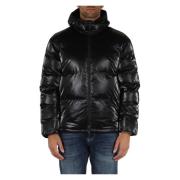 Emporio Armani EA7 Vadderad jacka med logotyptryck Black, Herr