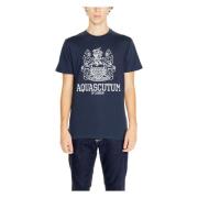 Aquascutum Kortärmad bomullst-shirt kollektion Blue, Herr