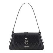 Guess Adi Small Satchel Svart Axelväska Black, Dam