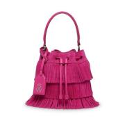 Stuart Weitzman Fringe Mini Bucket Väska Pink, Dam