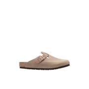 Birkenstock Boston Big Buckle slides Beige, Herr