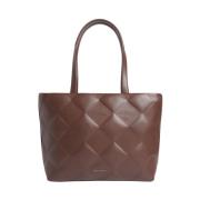 Calvin Klein Brun Diamant Quilt Shopper Handväska Brown, Dam