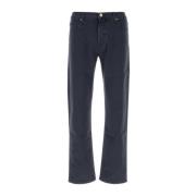 Incotex Stretch Denim Jeans i Marinblå Blue, Herr