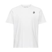 JW Anderson Ankare Broderad Vit T-shirt White, Herr