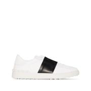 Valentino Garavani Svarta platta skor med sidestripe White, Herr