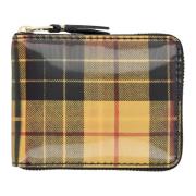 Comme des Garçons Lenticular dragkedja plånbok med tartan textur Multi...