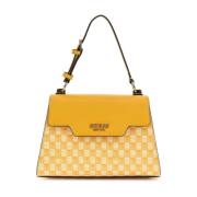 Guess Gul Logo Topp Handväska Yellow, Dam