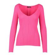 Twinset Avslappnad Stickad Topp Pink, Dam