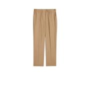 Max Mara Weekend Ullflanell Monostretch Byxor med Mikrodesign Beige, D...