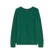 Max Mara Weekend Mjuk Alpacka och Bomull Crewneck Tröja Green, Dam