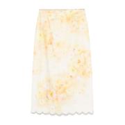 Zimmermann Blommig Kristall Midi Kjol Yellow, Dam