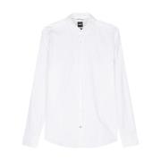 Hugo Boss Broderad bomullsskjorta White, Herr