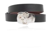 Alexander McQueen Läderarmband Black, Herr