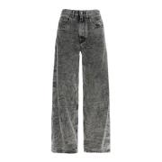 MM6 Maison Margiela Slitna jeans med vida ben Gray, Dam