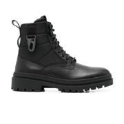 Hugo Boss Ankelboots med karbinhake detalj Black, Herr