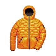 RefrigiWear Orange Nylon Dunjacka med Päls Huva Orange, Herr