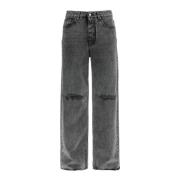 MM6 Maison Margiela Hög Midja Wide Leg Jeans Gray, Dam