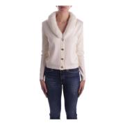 Blugirl Vit Cardigan Sweaters Framknapp White, Dam