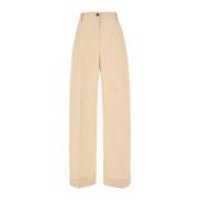 Maison Kitsuné Kräm Bomullsbyxor Beige, Dam