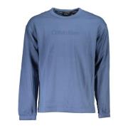 Calvin Klein Blå Långärmad Sweatshirt med Tryck Blue, Herr