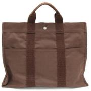 Hermès Vintage Pre-owned Canvas handvskor Brown, Dam