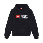 Diesel Svart Sweater med Logo Patch Black, Herr