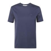 Tory Burch Marinblå Bomull Jersey T-shirt med Broderad Logotyp Blue, D...