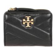 Tory Burch Vadderad Läderplånbok med Knappstängning Black, Dam