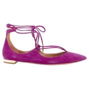 Aquazzura Pre-owned Pre-owned Mocka lgskor Purple, Dam