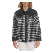 Liu Jo Houndstooth Blusjacka med Jeansdetaljer Black, Dam